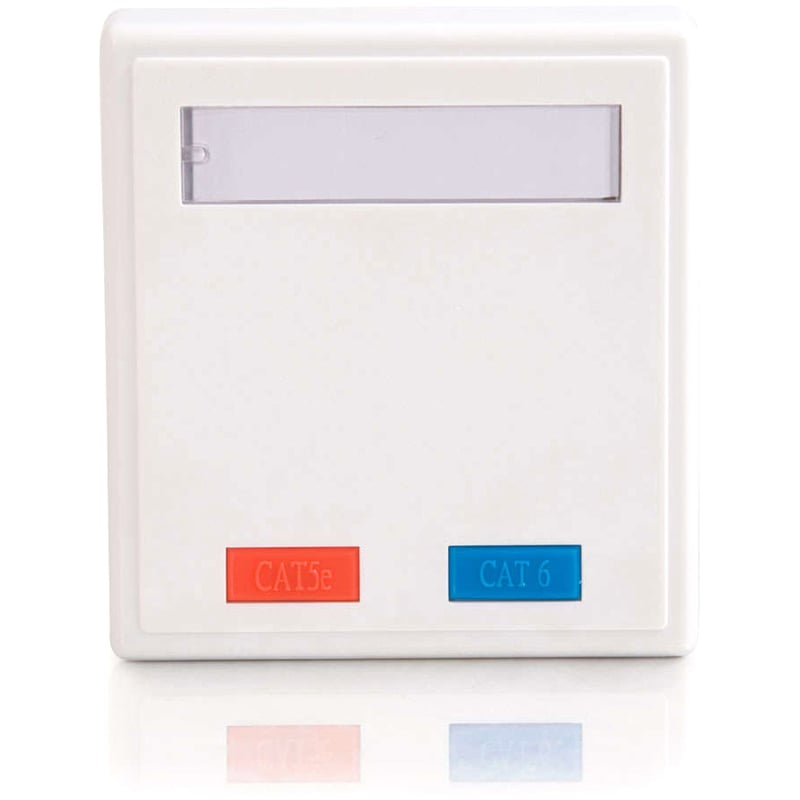 C2G 2-Port Cat5E Surface Mount Box - White - Thumbnail 3