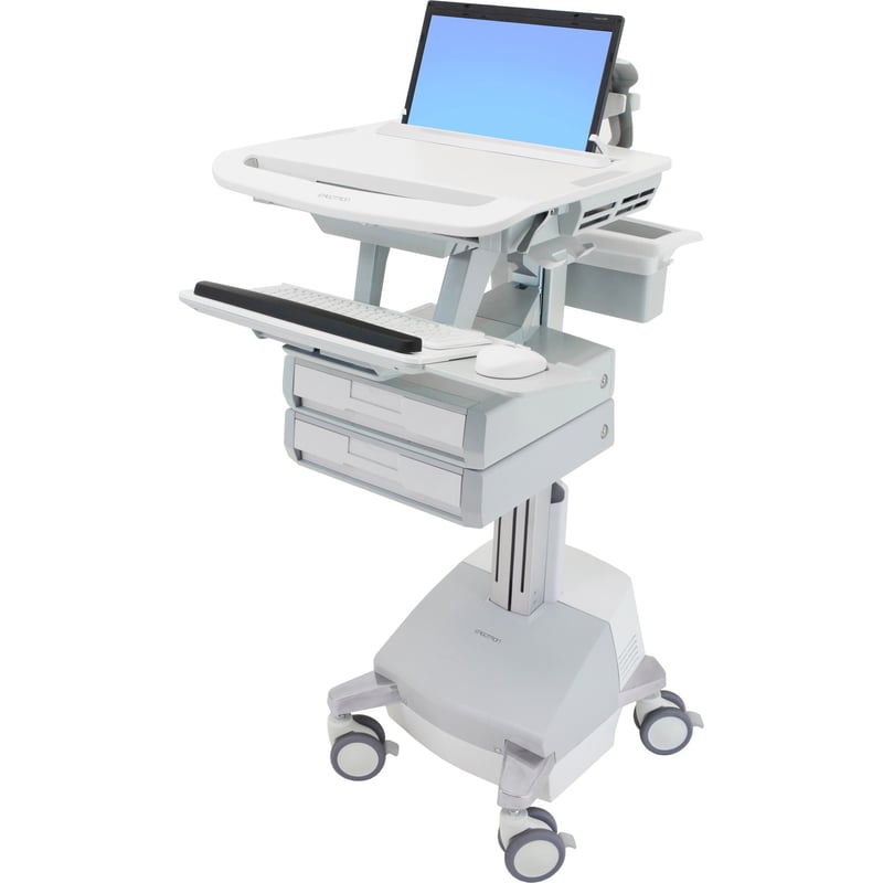 Ergotron StyleView Laptop Cart, SLA Powered, 2 Drawers - Thumbnail 1