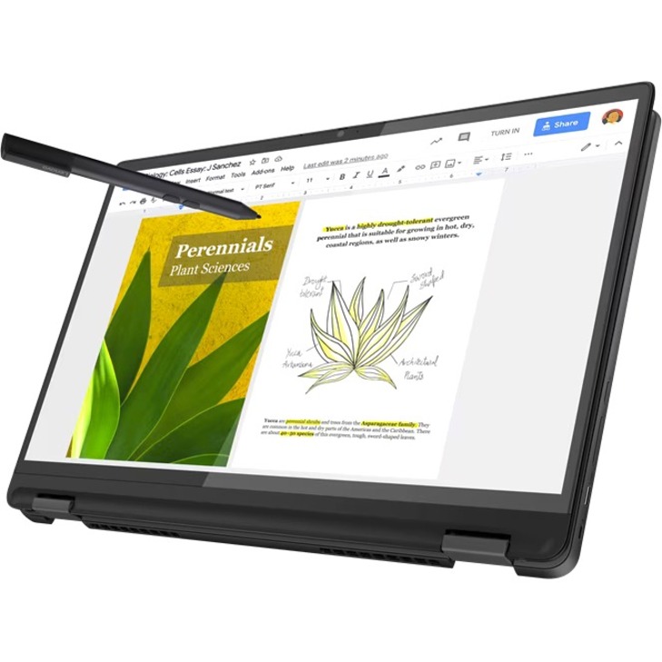 Lenovo Flex5 Chrome 14IAU 83AJ0000UX 14" Touchscreen Convertible 2 in 1 Chromebook - WUXGA - 1920 x 1200 - Intel Core i5 12th Gen i5-1235U Deca-core (10 Core) 1.30 GHz - 8 GB Total RAM - 8 GB On-board Memory - 256 GB SSD - Storm - Thumbnail 3