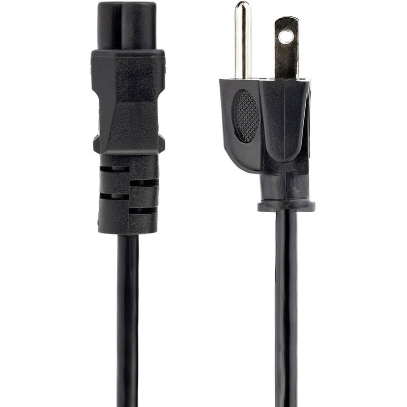 StarTech.com 3ft (1m) Laptop Power Cord, NEMA 5-15P to C5 (Clover Leaf), 10A 125V, 18AWG, Laptop Replacement Cord, Power Brick Cable - Thumbnail 4
