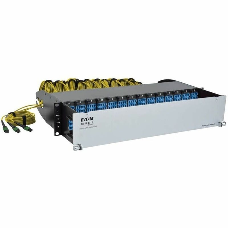 Eaton Tripp Lite Series 40/100Gb Fiber Breakout Patch Panel, 40Gb to 4 x 10Gb, 100Gb to 4 x 25Gb, 42 MTP QSFP to 168 LC Duplex 9/125 Singlemode Ports, 2U - Thumbnail 1