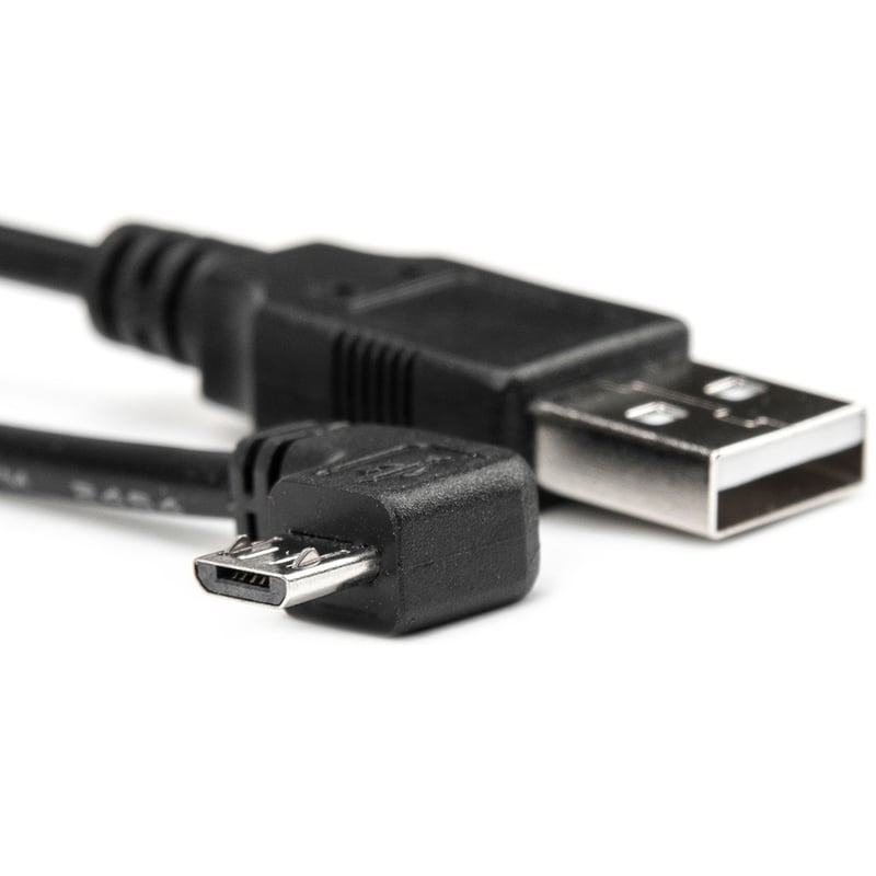 Rocstor Premium 3ft Micro USB Cable - A to Right Angled Micro B - USB Type A Male - Micro USB Type B Male - 1ft - Black USB Cable - Thumbnail 4