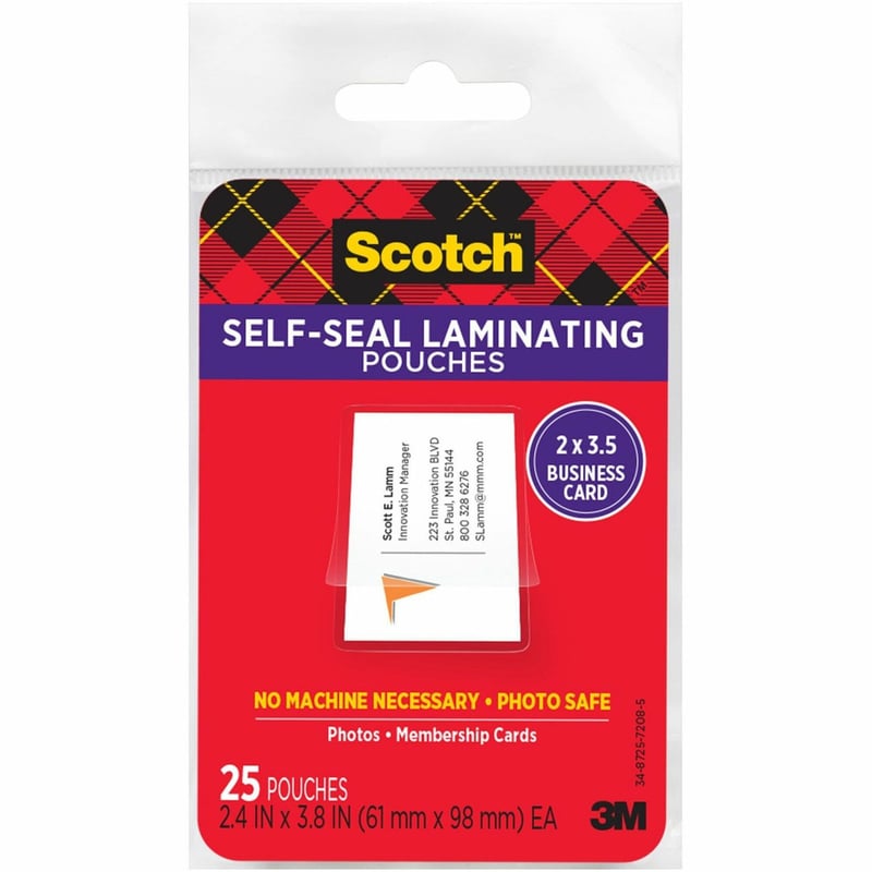 Scotch Self-sealing Laminating Business Card Pouches - Thumbnail 1