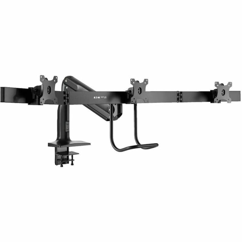 Tripp Lite by Eaton Safe-IT Precision-Placement Triple-Display Desk Clamp/Grommet with premium gas spring arm and Antimicrobial Tape for 17" to 32" Displays - Thumbnail 5