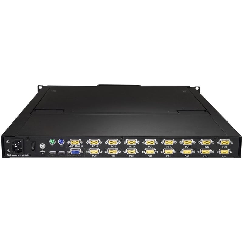 StarTech.com 16 Port Rackmount KVM Console w/ Cables - Integrated KVM Switch w/ 19" LCD - 1U LCD KVM Drawer 50000 MTBF - USB + VGA Support - Thumbnail 3