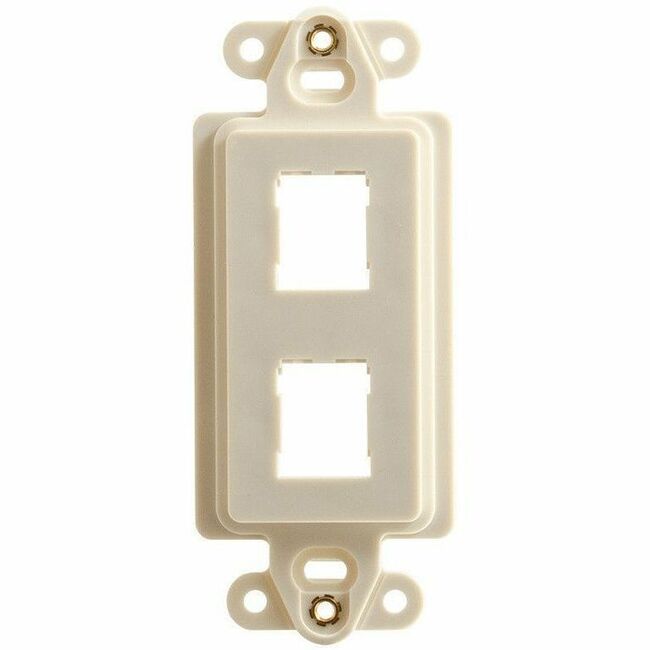 Ortronics HDJ 2-Port Rectangular Stylistics Frame, Fog White - Thumbnail 1