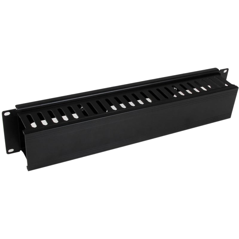StarTech.com 2U Horizontal Finger Duct Rack Cable Management Panel with Cover - Thumbnail 1