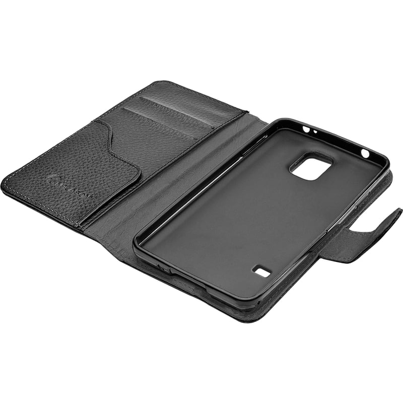 GALAXY S5 LEATHER WALLET CASE - BLACK - Thumbnail 2