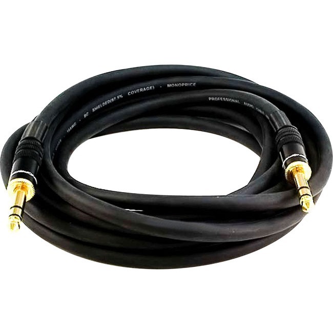 Monoprice 15ft Premier Series 1/4-inch (TRS) Male to Male 16AWG Cable (Gold Plated) - Thumbnail 1
