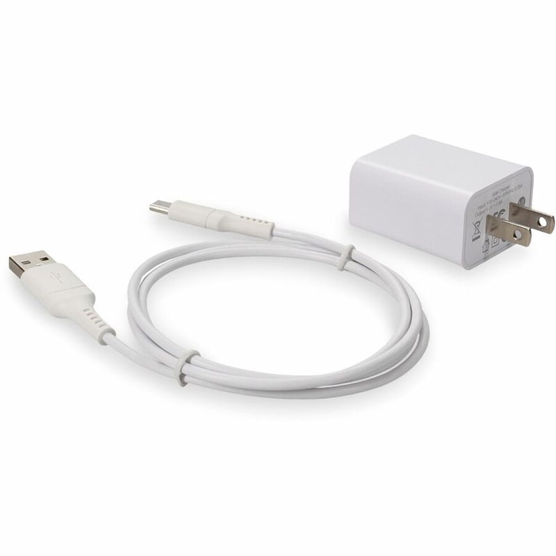 AddOn Wall Charger 1X USB-A 5V 1.8A with 1X 3FT USB A Male to USB C 2.0 Cable White - Thumbnail 3