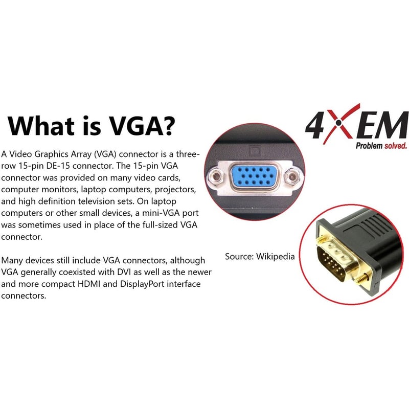 4XEM 10in DisplayPort To VGA M/F Adapter Cable - White - Thumbnail 4