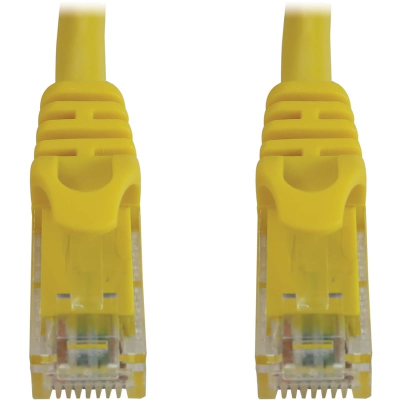 Eaton Tripp Lite Series Cat6a 10G Snagless Molded UTP Ethernet Cable (RJ45 M/M), PoE, Yellow, 1 ft. (0.3 m) - Thumbnail 2