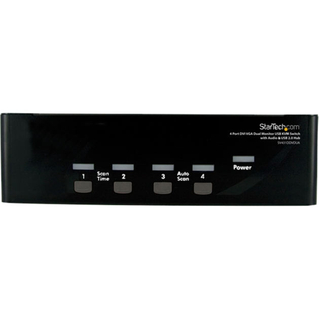 StarTech.com 4 Port DVI VGA Dual Monitor KVM Switch with Audio & USB Hub - Thumbnail 2