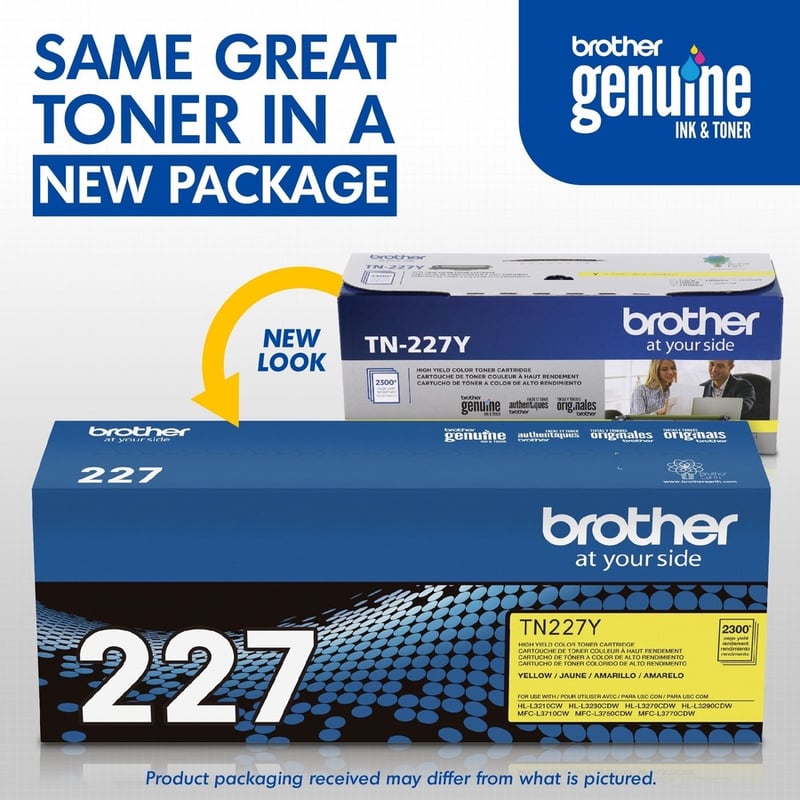 Brother Genuine TN-227Y High Yield Yellow Toner Cartridge - Thumbnail 3