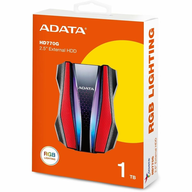 Adata HD770G AHD770G-1TU32G1-CRD 1 TB Hard Drive - External - Red - Thumbnail 1