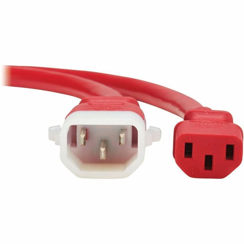 PDU POWER CORDS C13 P-LOCK C14 HEAVY-DUTY 15A 250V 2FT RED 6 PACK - Thumbnail 3