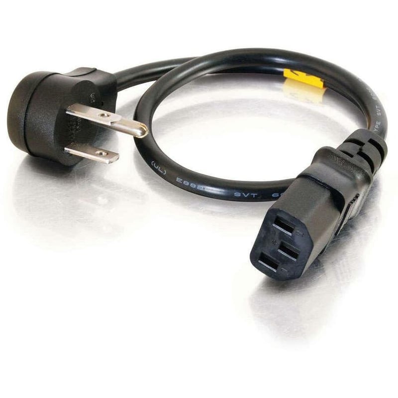 C2G 3ft 18 AWG Universal Flat Panel Power Cord (NEMA 5-15P to IEC320C13) - Thumbnail 2