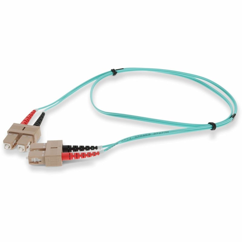 AddOn 2m SC (Male) to SC (Male) Aqua OM3 Duplex Fiber OFNR (Riser-Rated) Patch Cable - Thumbnail 1