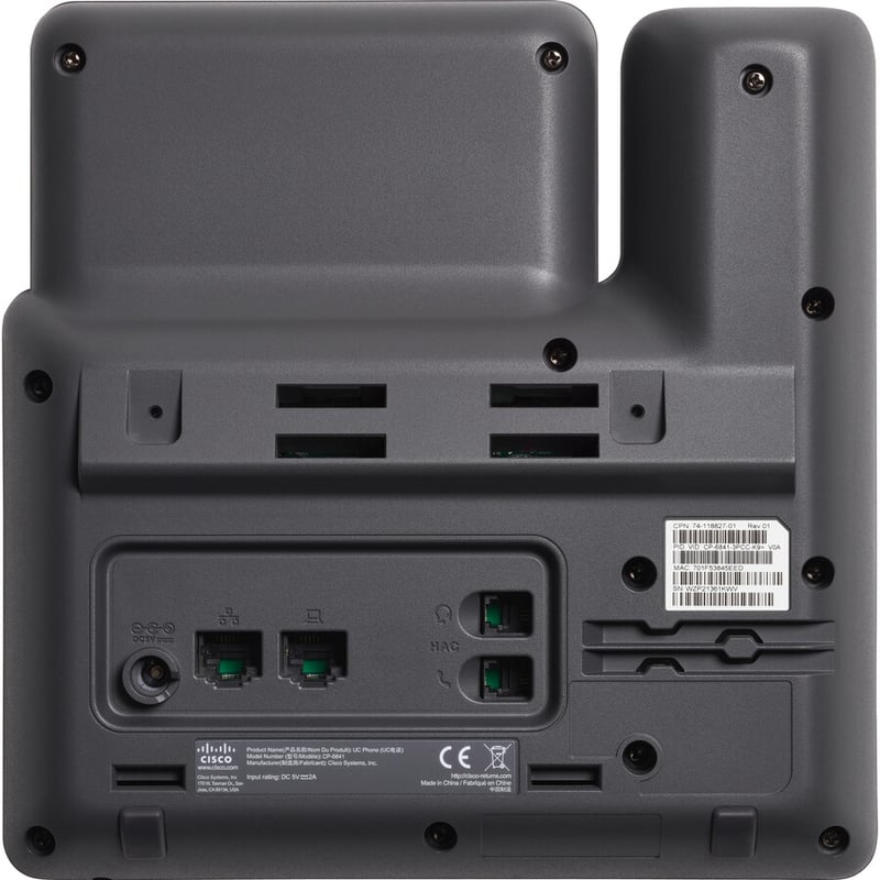 CISCO 6841 PHONE FOR MPP, AU POWER ADAPTER REMANUFACTURED - Thumbnail 2