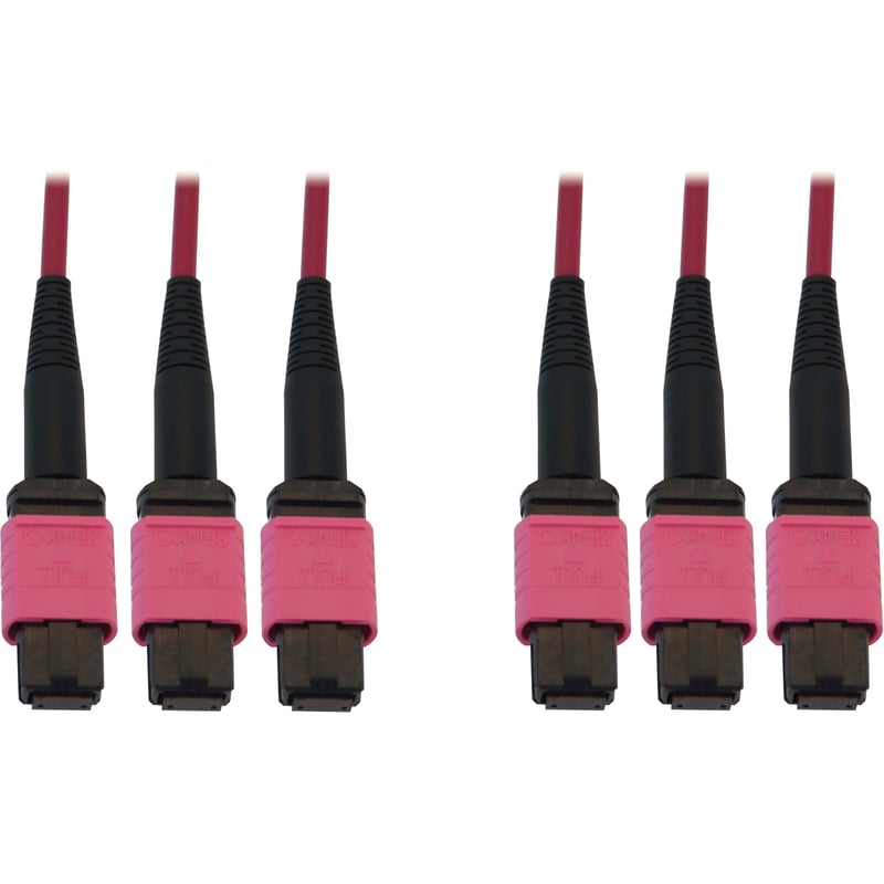 Eaton Tripp Lite Series 40/100/400G Multimode 50/125 OM4 Fiber Optic Cable (3x8F MTP/MPO-PC F/F), LSZH, Magenta, 23 m (75.5 ft.) - Thumbnail 1