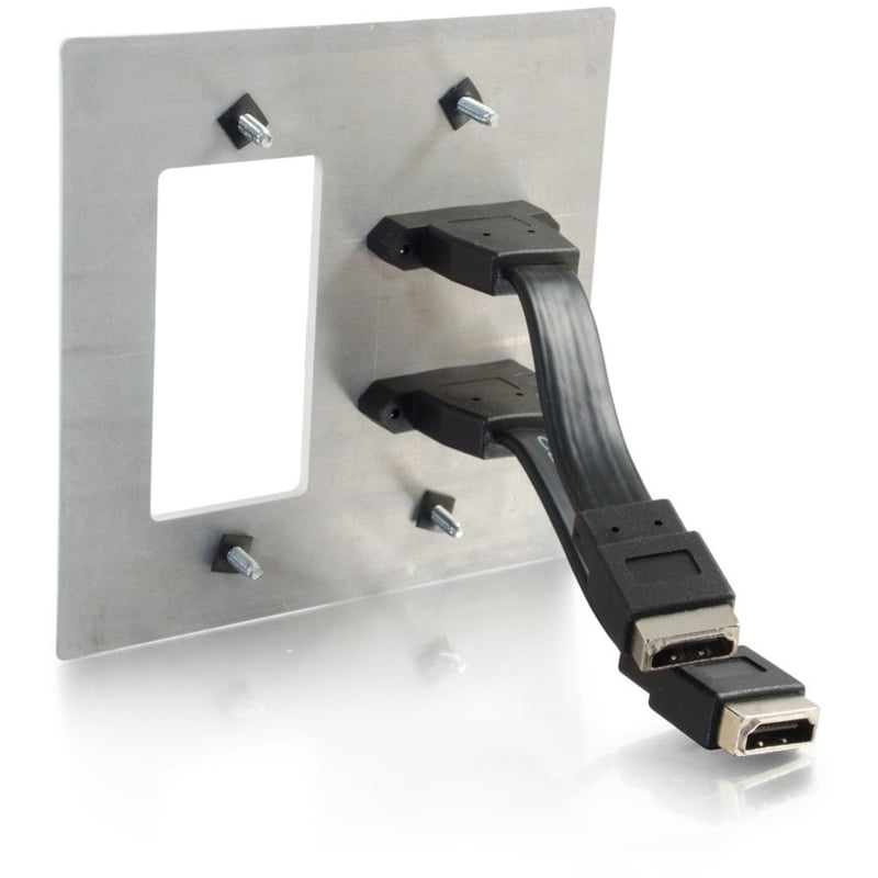 DOUBLE HDMI + DECORA WALL PLATE WHITE - Thumbnail 3
