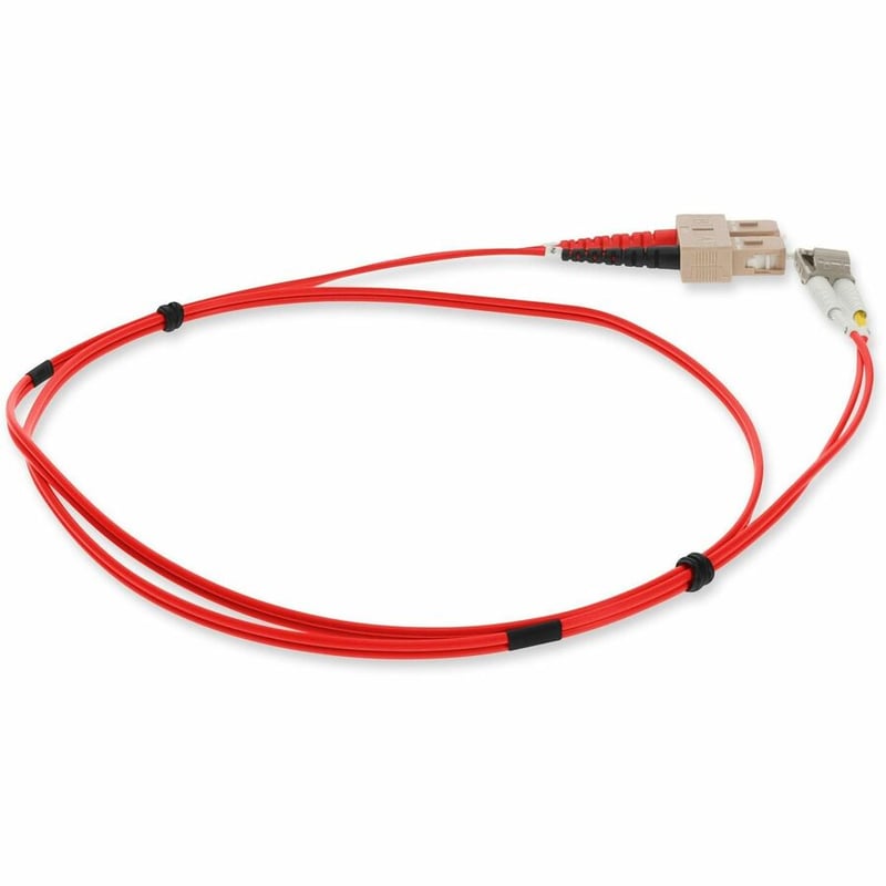 AddOn 2m SC to LC Red OM4 Duplex OFNP (Plenum-Rated) Fiber Patch Cable - Thumbnail 5