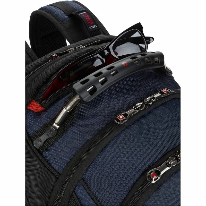 SwissGear Ibex Pro 610264 Carrying Case (Backpack) for 16" Tablet, Notebook, Book, Paperwork, Magazine, Accessories - Black, Navy - Thumbnail 2