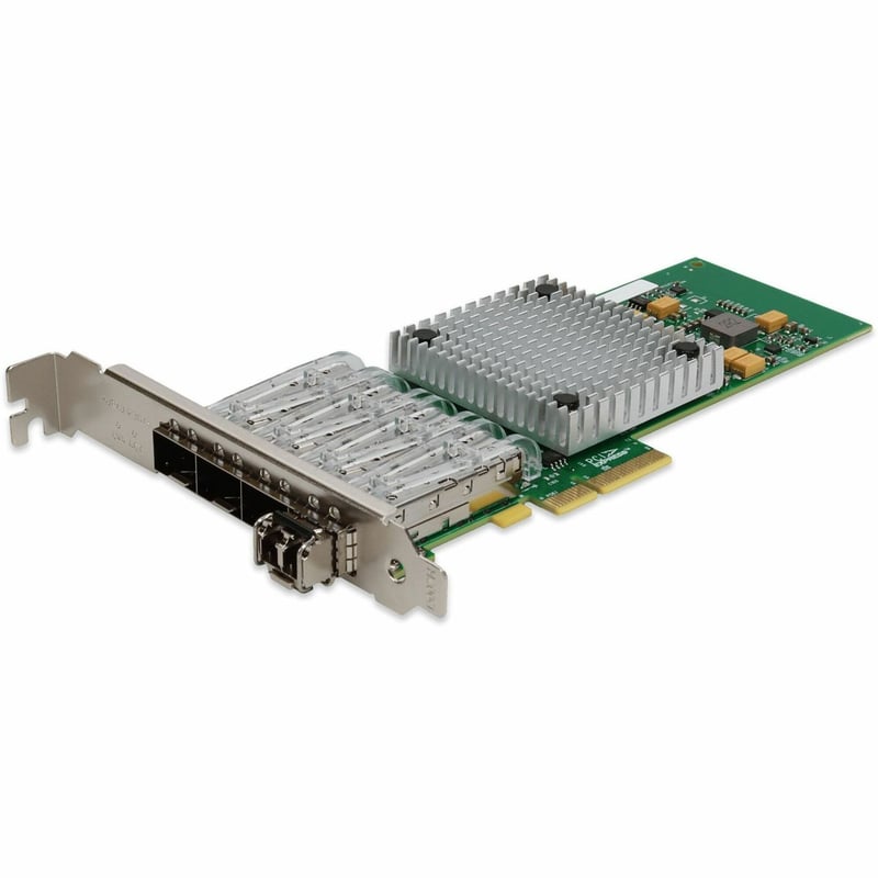 AddOn Intel I350F4 Comparable 1Gbs Quad SFP Port Network Interface Card with 4 1000Base-SX SFP Transceivers - Thumbnail 1