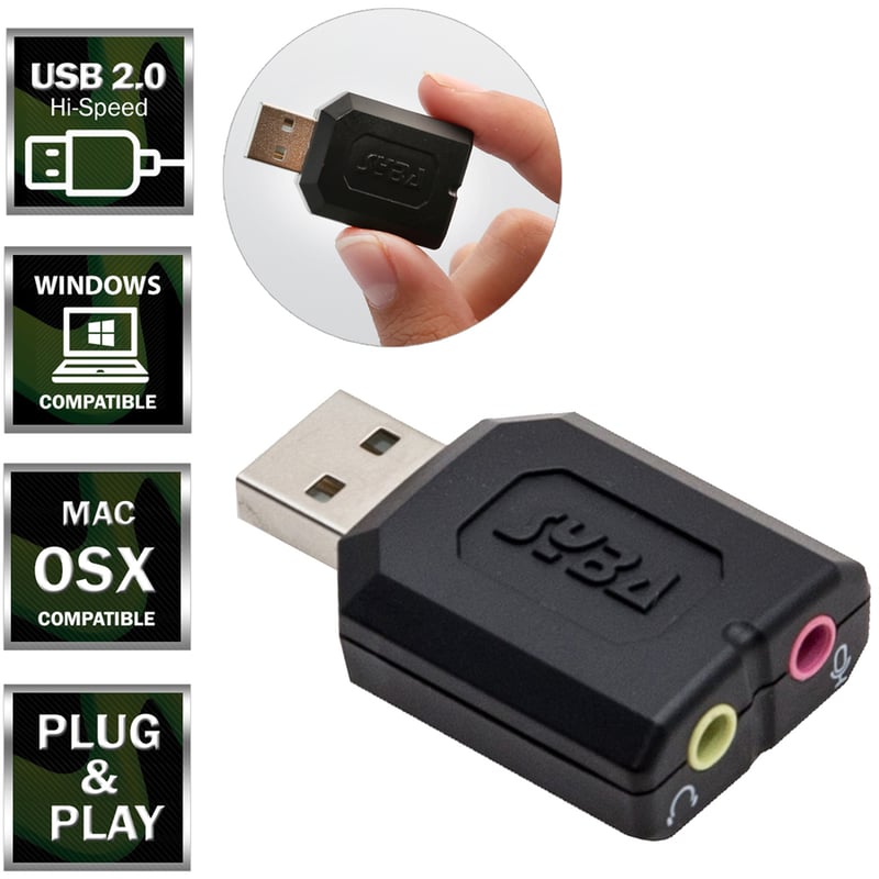 USB STEREO AUDIO ADAPTER, C-MEDIA CHIPSE