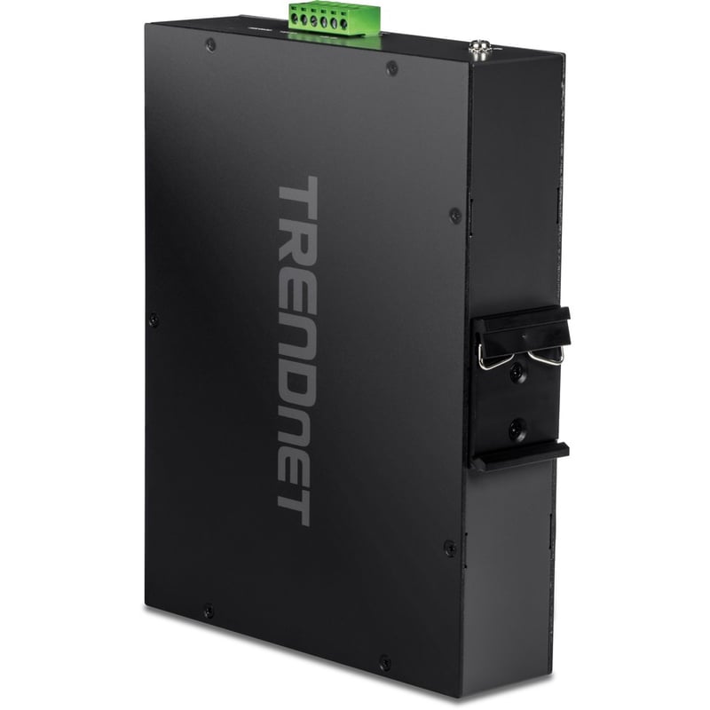 TRENDnet 10-Port Industrial Gigabit PoE+ Switch, WideTemperature Range -20 - 65C (-4 - 149F), DIN Rail Switch, 50-55V DC, 8 x Gigabit PoE+ Ports, 2 x Gigabit SFP Slots, TI-PGM102, Black - Thumbnail 2