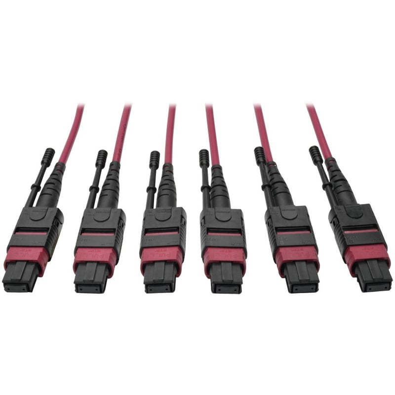 Eaton Tripp Lite Series MTP/MPO Multimode Base-8 Trunk Cable, 24-Strand, 40GB/100GB, 40/100GBASE-SR4, OM4 Plenum-Rated (3xF/3xF), Push/Pull Tab, Magenta, 23 m (75 ft.) - Thumbnail 1