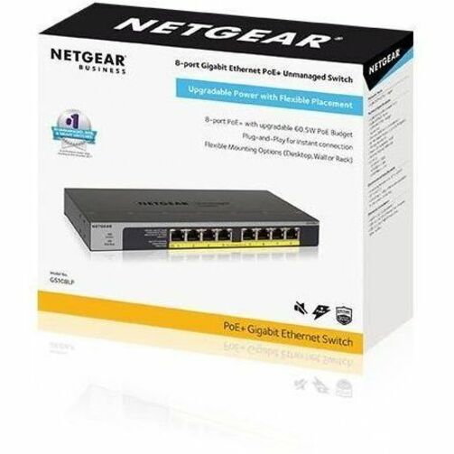 Netgear 8-Port PoE/PoE+ Gigabit Ethernet Unmanaged Switch (GS108LP) - Thumbnail 5