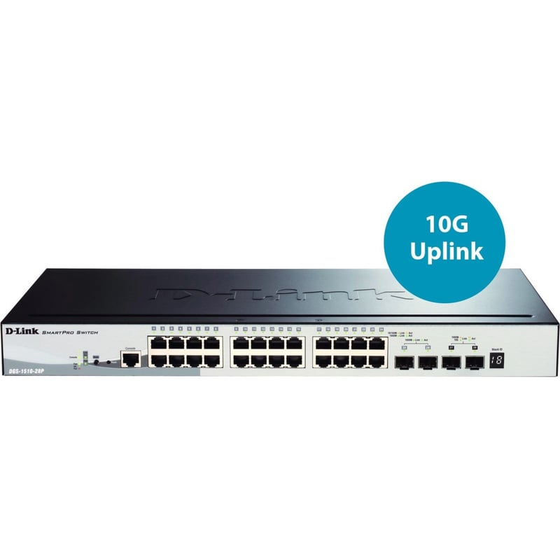 D-Link SmartPro DGS-1510-28P Ethernet Switch - Thumbnail 1