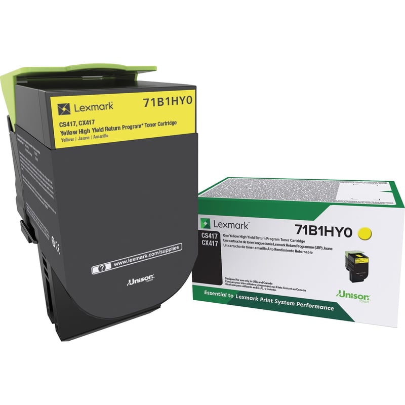 Lexmark Original High Yield Laser Toner Cartridge - Yellow - 1 Each - Thumbnail 1