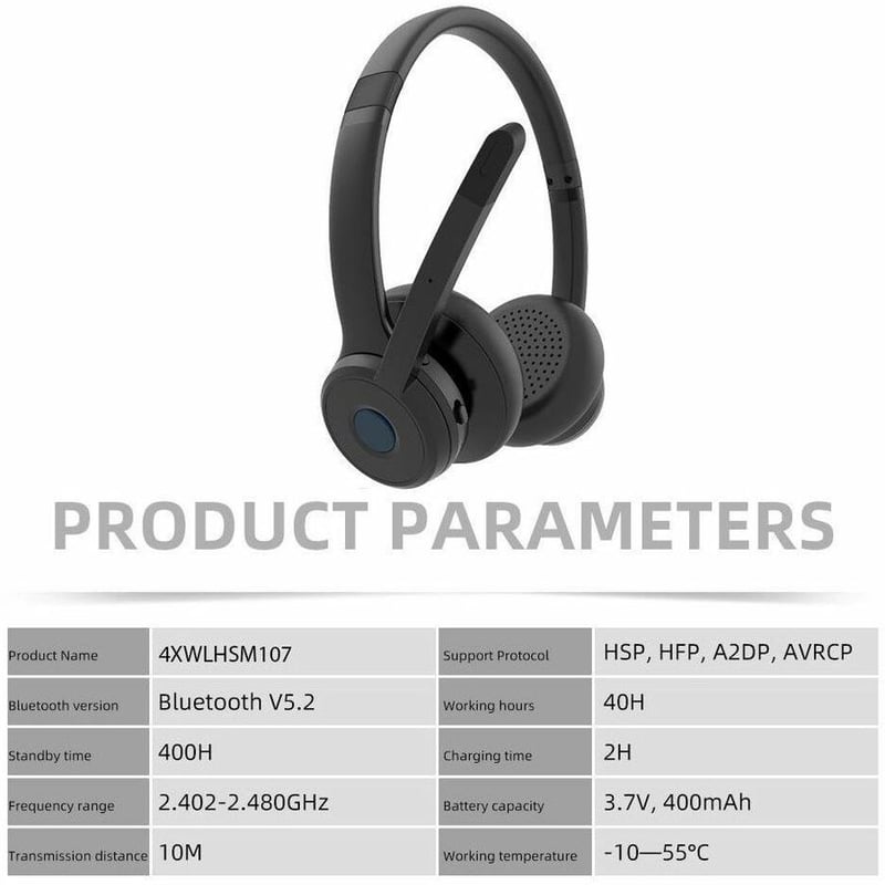 4XEM Bluetooth Wireless Office Dual Speaker Headset - Thumbnail 2