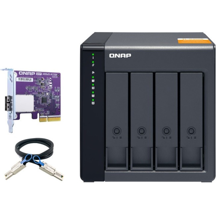 QNAP TL-D400S Drive Enclosure SATA/600 - Mini-SAS Host Interface Tower