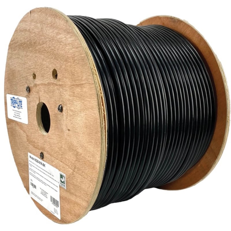 Eaton Tripp Lite Series Cat6/Cat6e 600 MHz Solid-Core Direct-Burial Outdoor-Rated UTP Bulk Ethernet Cable - Black, 1,000 ft. (304.8 m) - Thumbnail 1