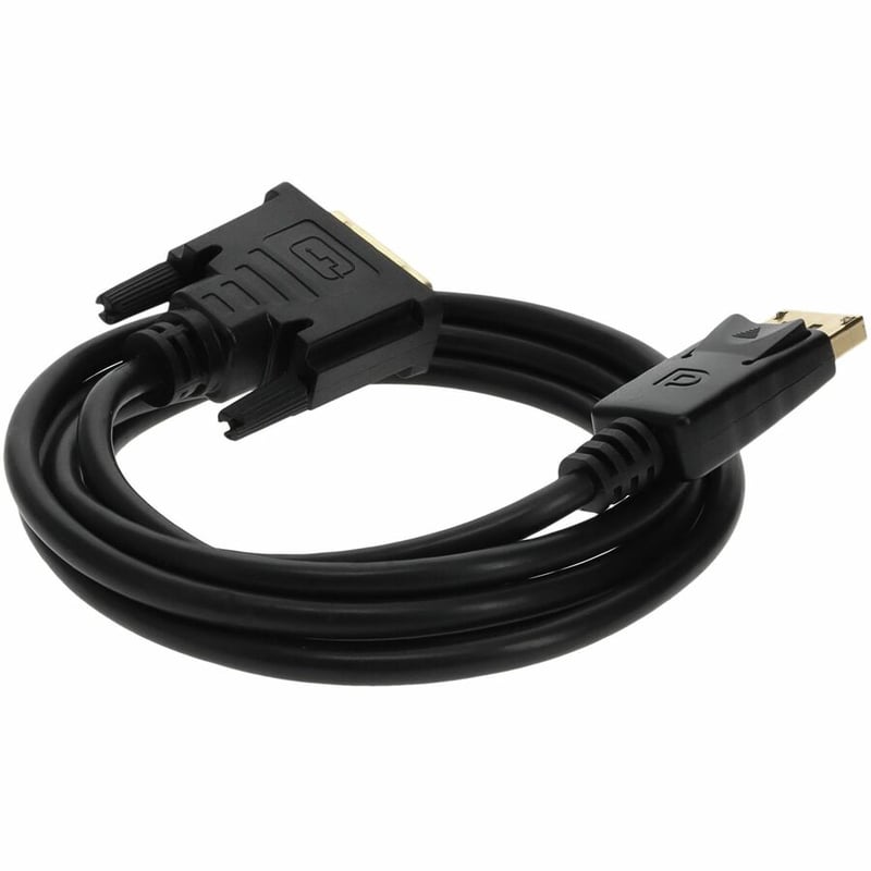 AddOn 5-Pack of 6ft DisplayPort 1.2 Male to DVI-D Dual Link (24+1 pin) Male Black Cables Which Requires DP++ For Resolution Up to 2560x1600 (WQXGA) - Thumbnail 5