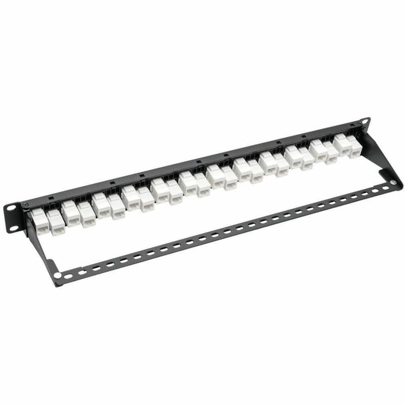 Tripp Lite by Eaton 24-Port 1U Rack-Mount Cat6a Offset Feed-Through Patch Panel with Cable Management Bar RJ45 Ethernet TAA - Thumbnail 5