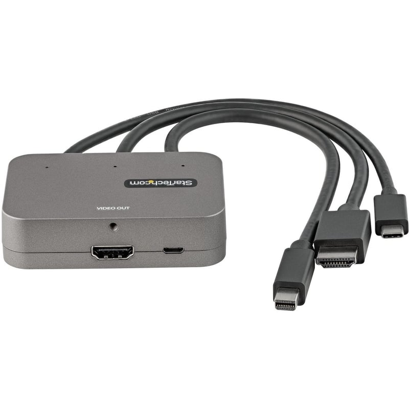 StarTech.com 3-in-1 Multiport to HDMI Adapter, 4K 60Hz USB-C, HDMI or Mini DP to HDMI Video Converter, Conference Room Digital AV Adapter - Thumbnail 5