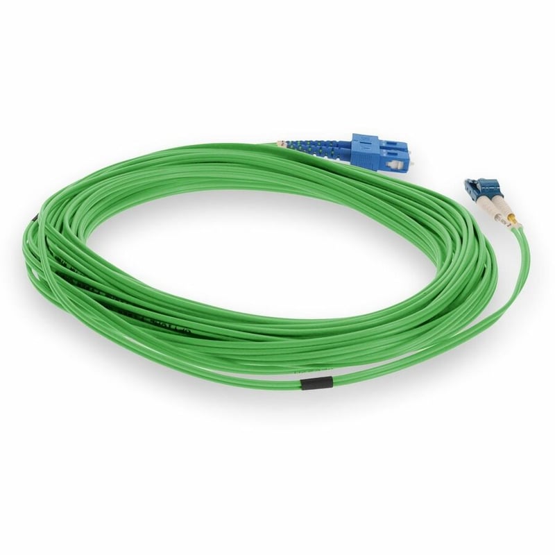 AddOn 30m SC to LC Green OS2 Duplex OFNR (Riser-Rated) SMF Fiber Patch Cable - Thumbnail 5