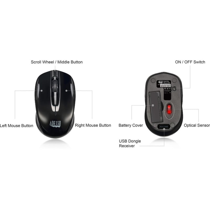 Adesso Tru-Form Media 1500 - Wireless Ergonomic Keyboard and Laser Mouse - Thumbnail 4