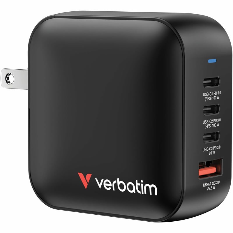 VERBATIM, MINI GAN CHARGER 100W 4 POR - Thumbnail 1