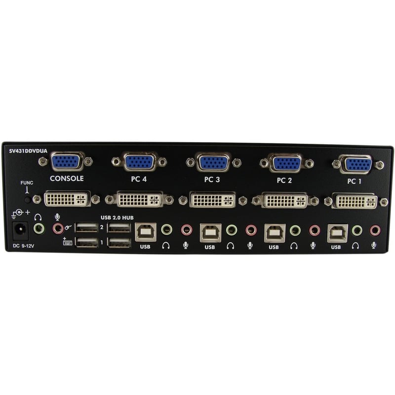 StarTech.com 4 Port DVI VGA Dual Monitor KVM Switch with Audio & USB Hub - Thumbnail 3