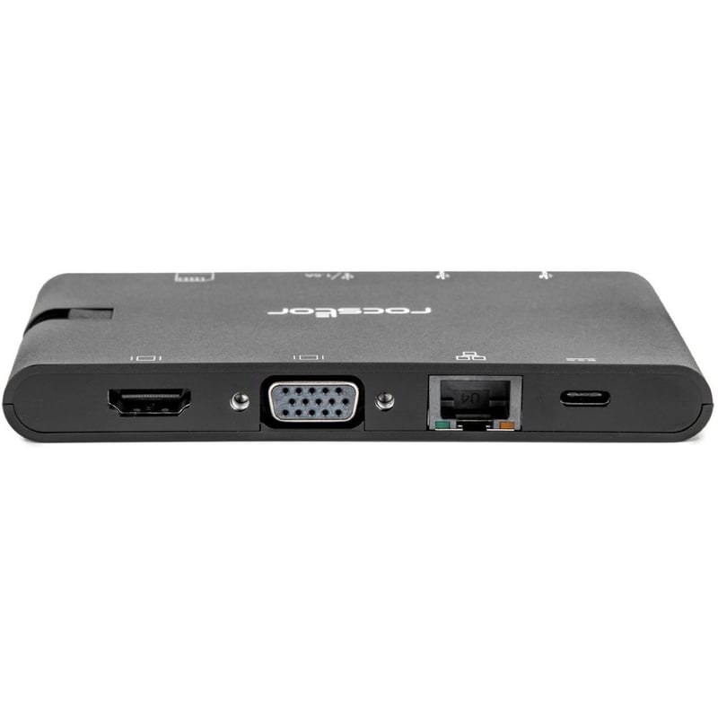Rocstor Portable USB-C Multiport Adapter, 2x USB-C, USB-A, HDMI, VGA, RJ45, SD Card - Thumbnail 3