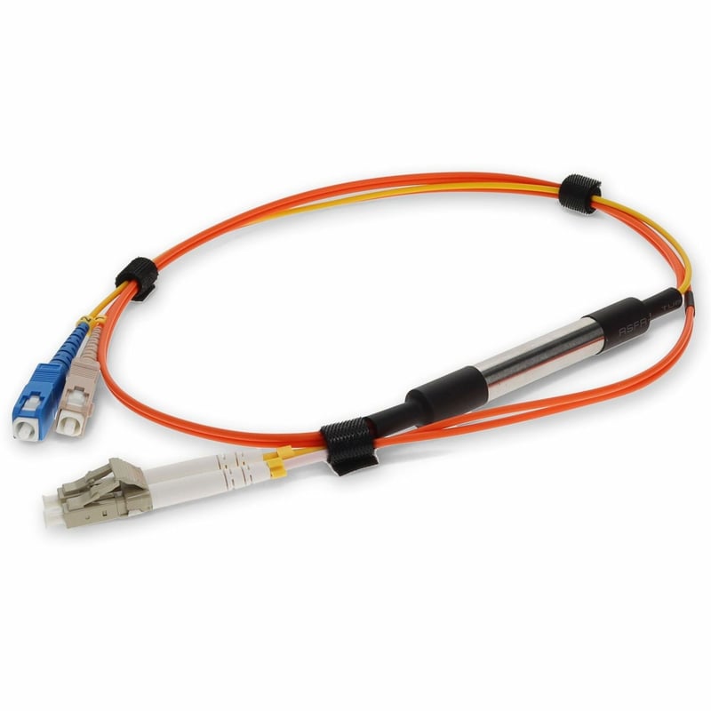AddOn 2m LC (Male) to SC (Male) Orange OM1 & OS1 Duplex Fiber Mode Conditioning Cable - Thumbnail 1