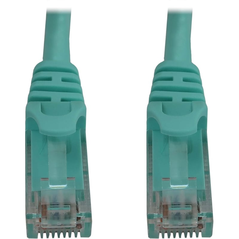 Eaton Tripp Lite Series Cat6a 10G Snagless Molded UTP Ethernet Cable (RJ45 M/M), PoE, Aqua, 15 ft. (4.6 m) - Thumbnail 2