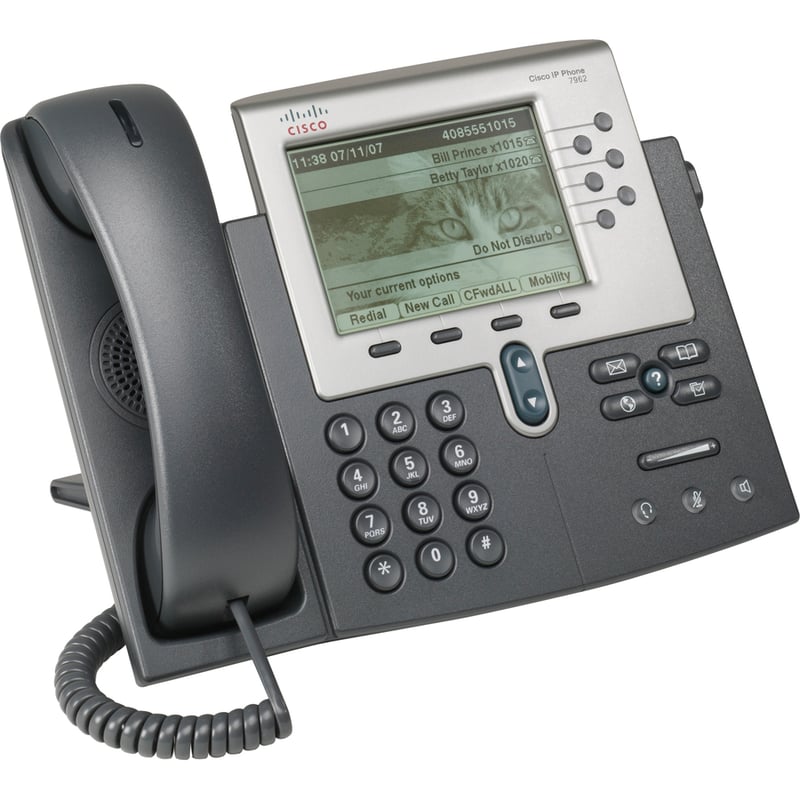 Cisco Unified 7962G IP Phone - Refurbished - Wall Mountable, Desktop - Dark Gray, Silver - Thumbnail 2