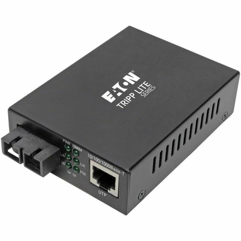 Tripp Lite by Eaton Gigabit Singlemode Fiber to Ethernet Media Converter POE+ - 10/100/1000 SC 1310 nm 20 km (12.4 mi.) - Thumbnail 1