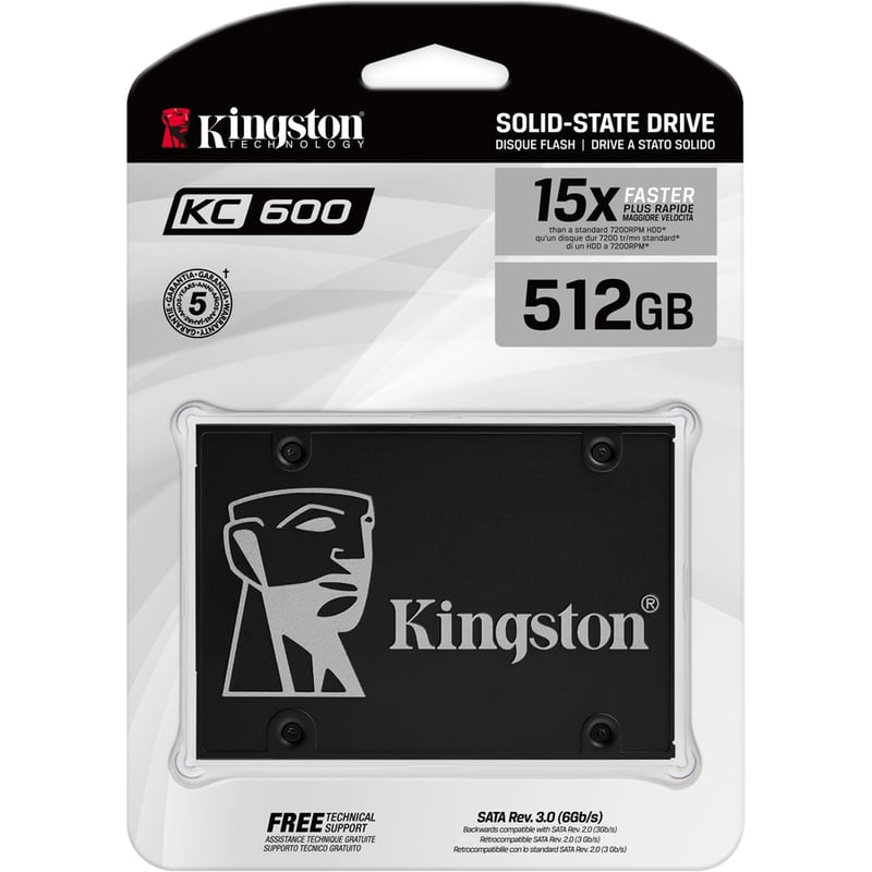 Kingston KC600 512 GB Solid State Drive - 2.5" Internal - SATA (SATA/600) - Thumbnail 3